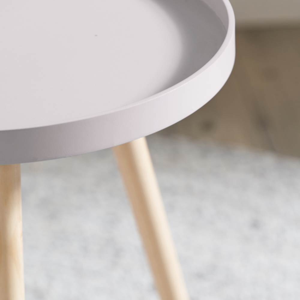 Pacific Lifestyle Halston Blush Wood Veneer and Natural Pine Wood Side Table Image 4