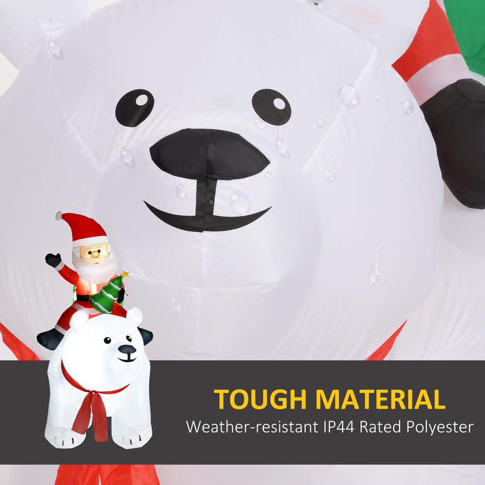 Everglow LED Inflatable Santa Claus with Polar Bear Christmas Decoration 5.5ft Image 5