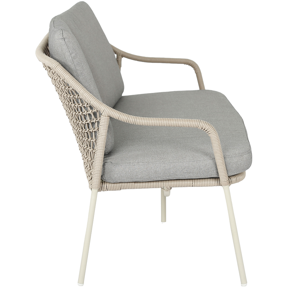 Norfolk Collection Jamaica Beige and Cream Thick Rope Weave 4 Seater Outdoor Lounge Set Image 8