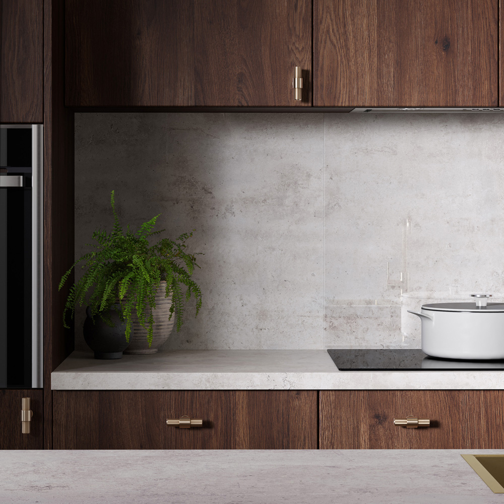 Omega Modern Cement Laminate Kitchen Edging 3000 x 100mm | Homebase