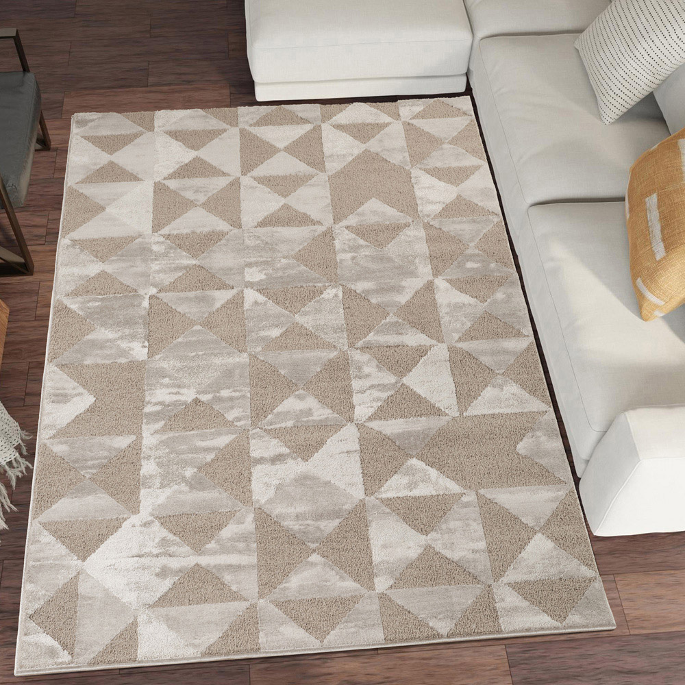 Desire Rugs Hamilton Mocha Geometric Triangle Mosaic Rug 200 x 290cm Image 2