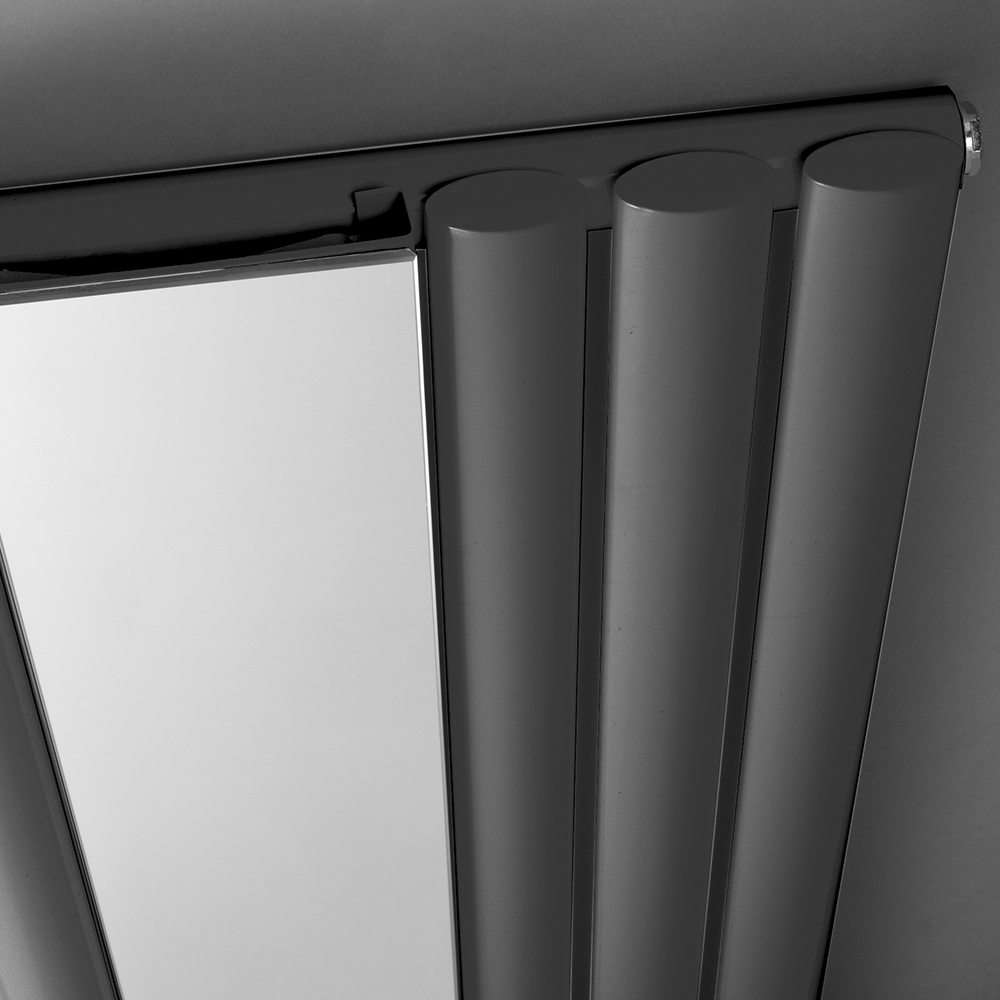 nuie Revive Anthracite Single Panel Radiator with Mirror 1800 x 499mm Image 2