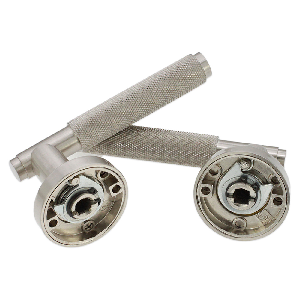 Spira Brass Connaught Satin Nickel Lever On Rose Door Handle 2 Pack Image 3