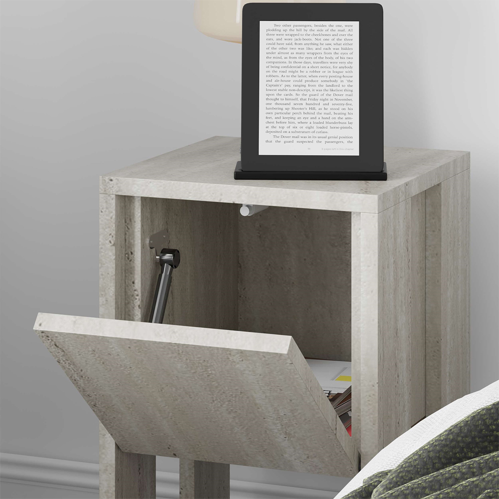 Decortie Ema Light Stone Bedside Table Image 4