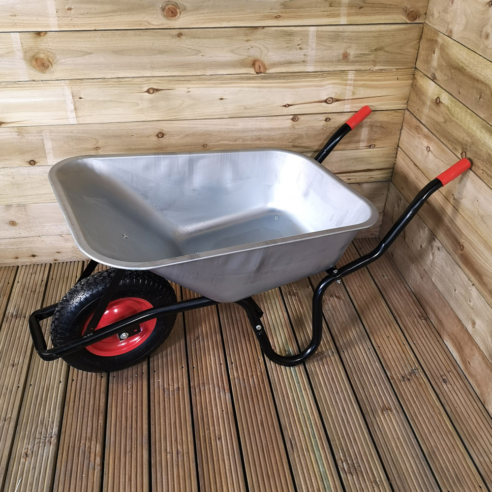 Samuel Alexander Heavy Duty Galvanised Metal Garden Wheelbarrow 150kg Image 2