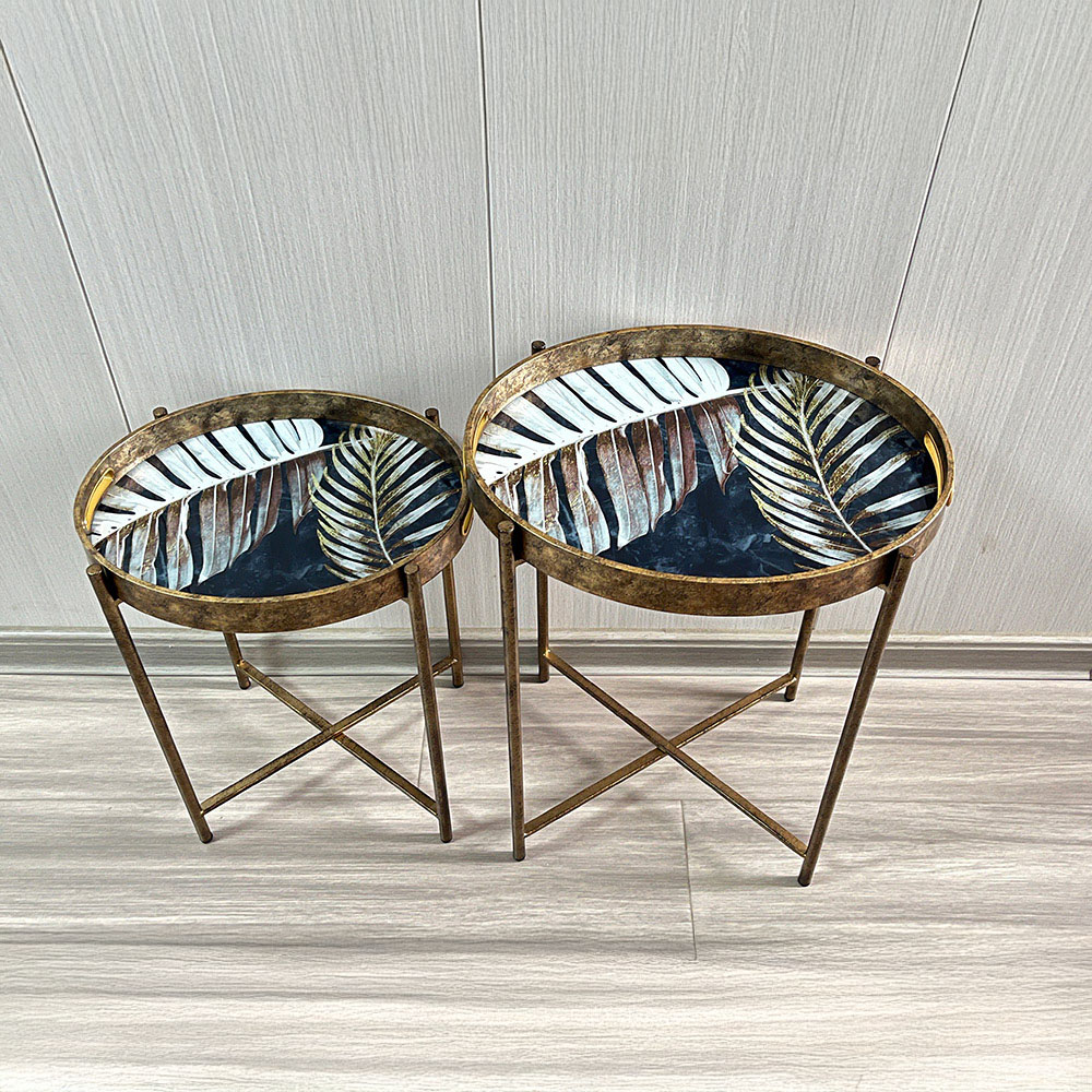 Acacia Home Set of 2 Oval Round Table Image 2