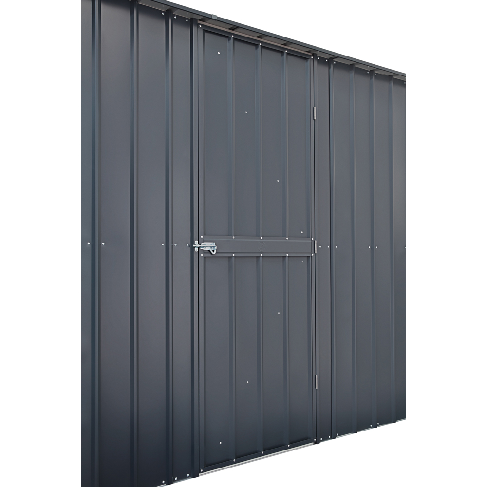 Globel 10 x 15ft 3 Door Grey Metal Apex Workshop Garage Image 5
