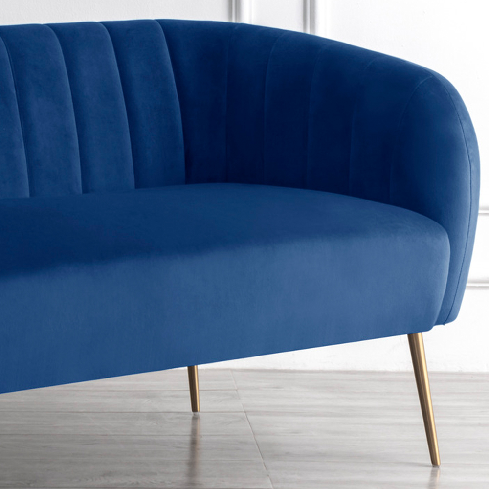 Matilda 2 Seater Dark Blue Velvet Sofa Image 3
