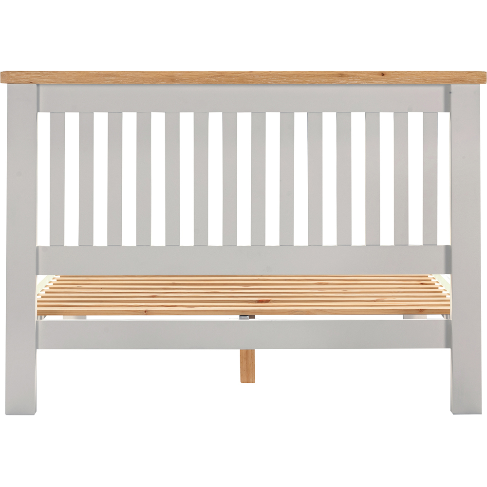 Seconique Windsor Double Pebble Grey and Oak Low End Bed Frame Image 5