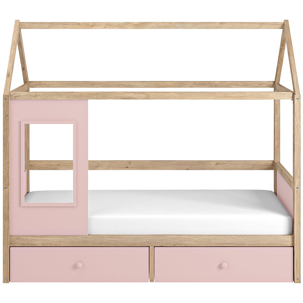 Flair Ted Pink Wooden Play House Bed Frame with Storage Image 3