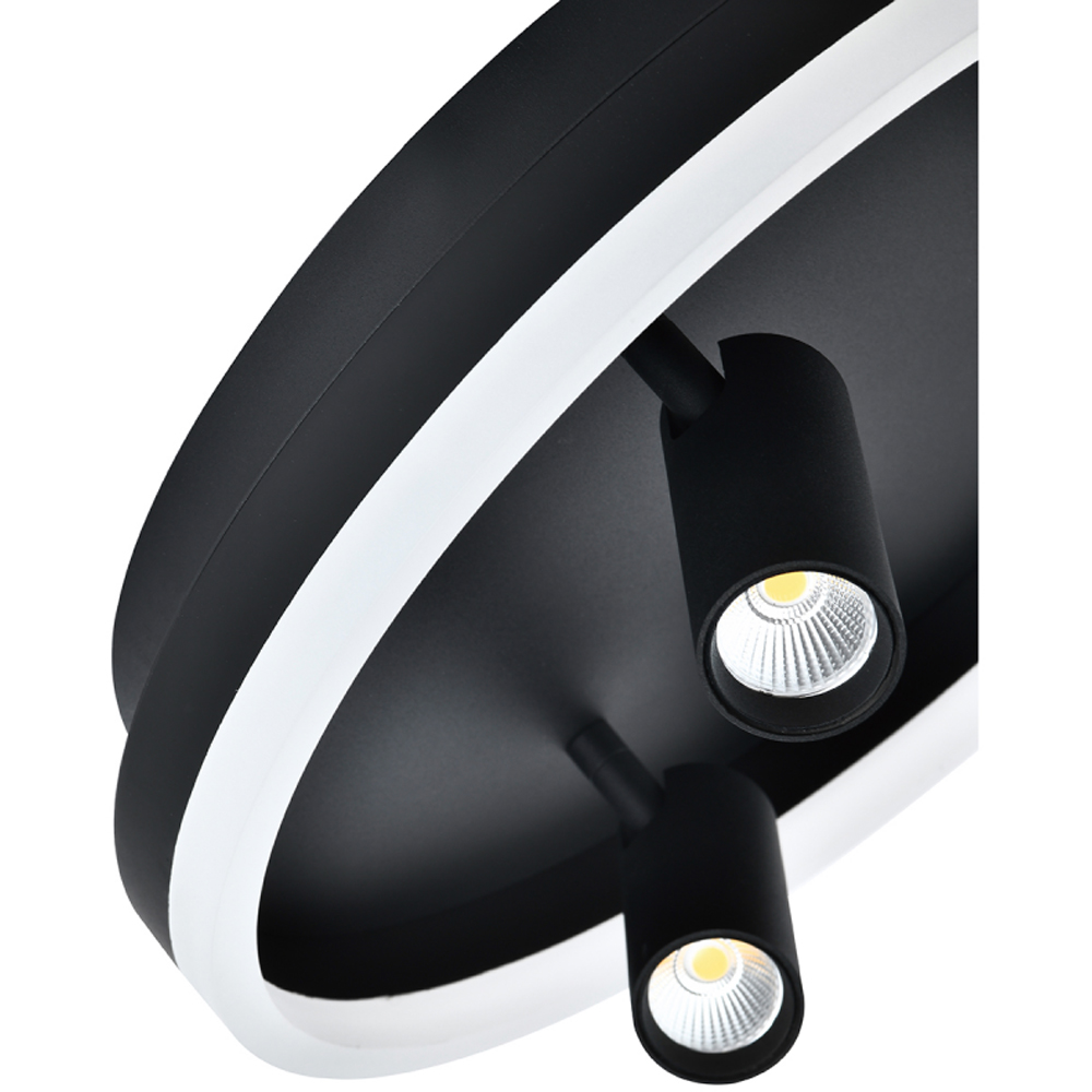 Happy Homewares Matt Black LED Flush Spot Ceiling Light with Adjustable Heads Image 3