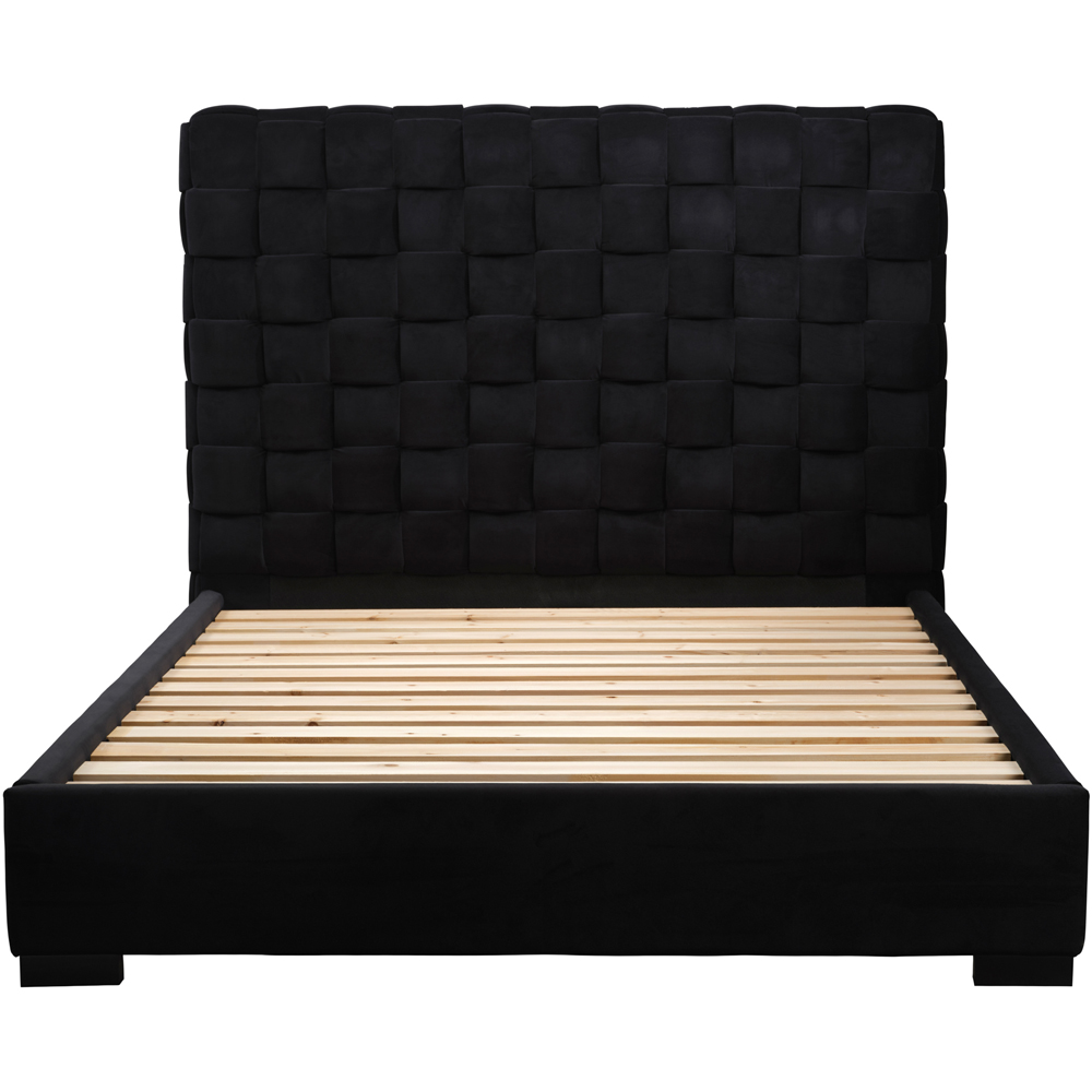 LPD Home Pasadena Black Double Bed with Cushioned Woven Headboard Image 3