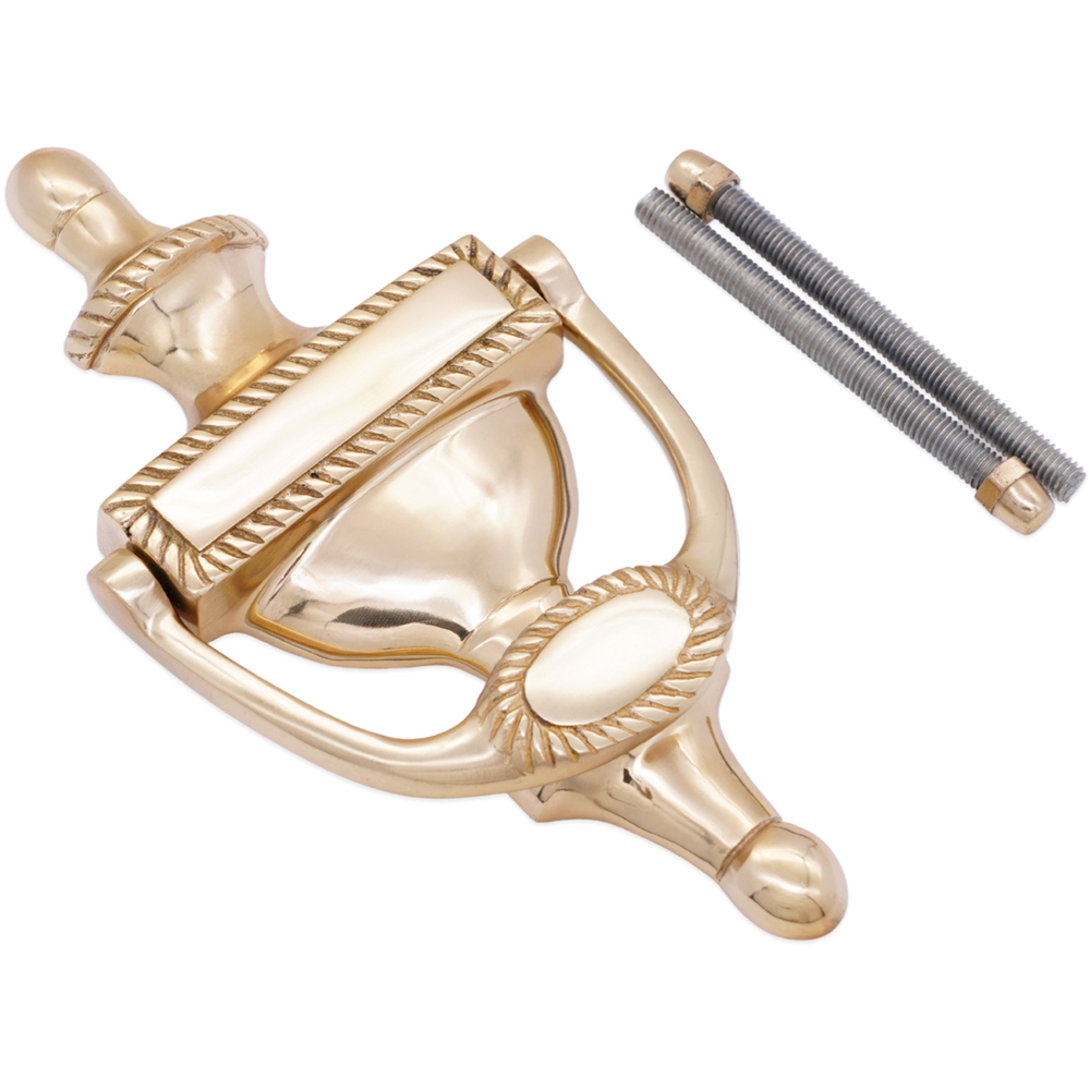 Spira Brass Polished Brass Georgian Door Knocker Image 4