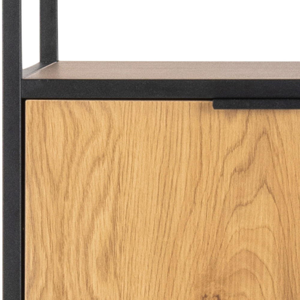 Florence Swindon 2 Door 3 Drawer 4 Shelf Oak and Black Bookcase Image 8