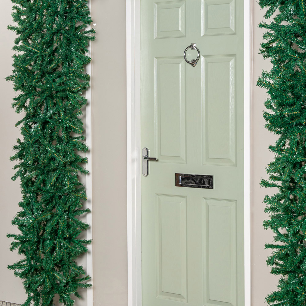 Samuel Alexander Double Door Plain Green Flat Top Christmas Tree Arch with 2000 Tips 8ft Image 4