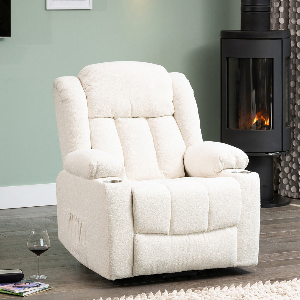 Artemis Home Redding Cream Massage and Heat Dual Motor Electric Lift Assist Recliner Chair Image 4