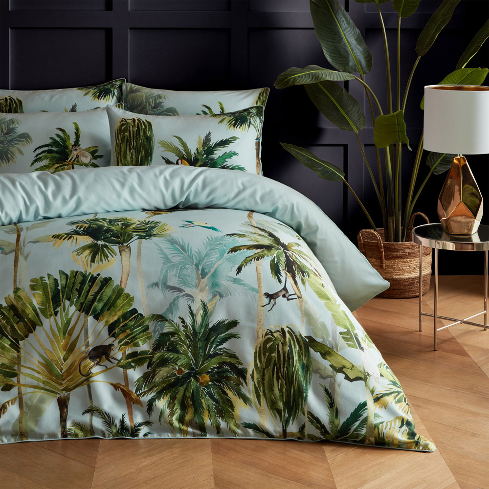 Paoletti Forsteriana King Size Multicolour Palms Duvet Cover Set Image 5