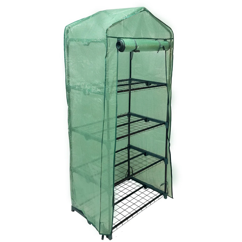 MonsterShop 4 Tier Greenhouse with PE Cover Image 1