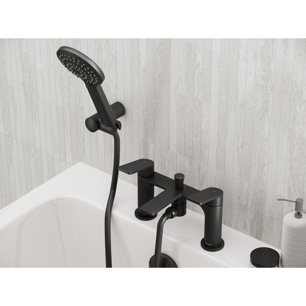 Bristan Frammento Matt Black Bath Shower Mixer Tap with Handset Image 6