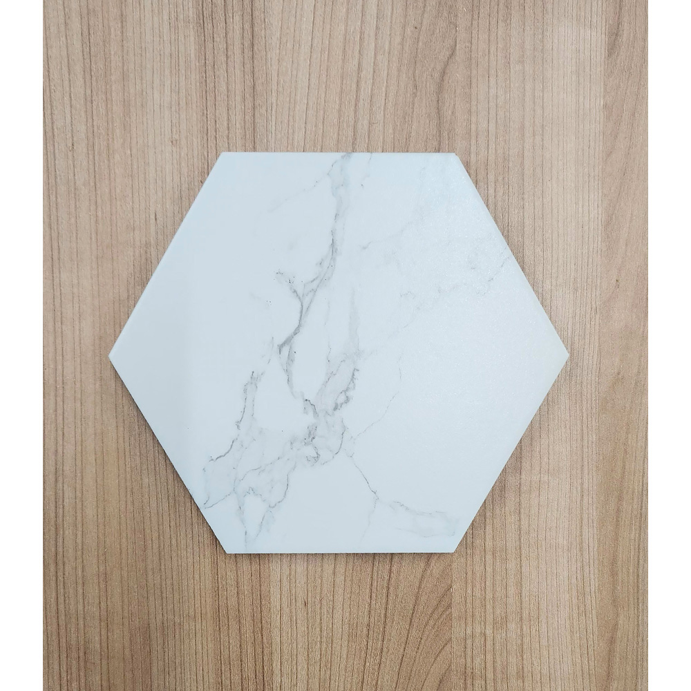 Top Ceramics White Marble Effect Hexagon Porcelain Wall Tile 215 x 250mm Image 8
