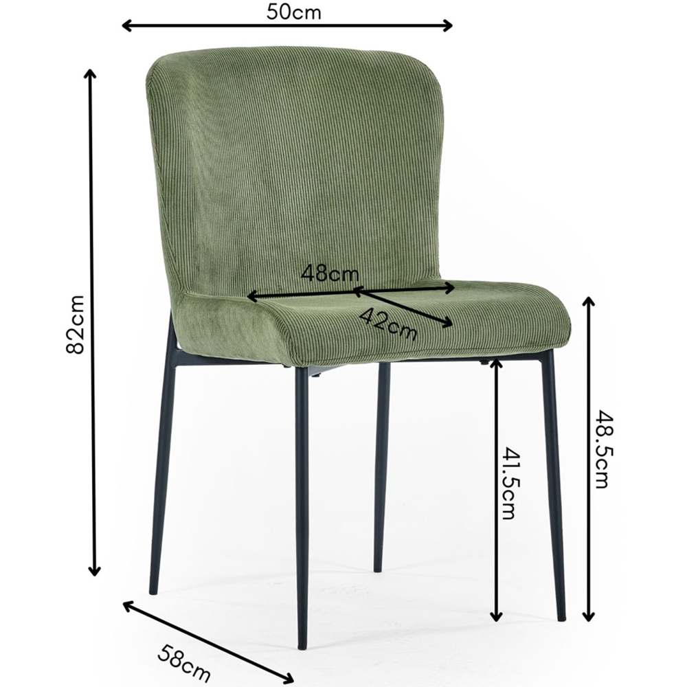 Julian Bowen Leonie Set of 2 Green Velvet Dining Chairs Image 9