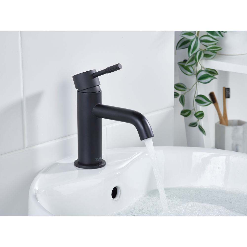 Bristan Molida Matt Black Cool Start Basin Mixer with Clicker Waste Image 5