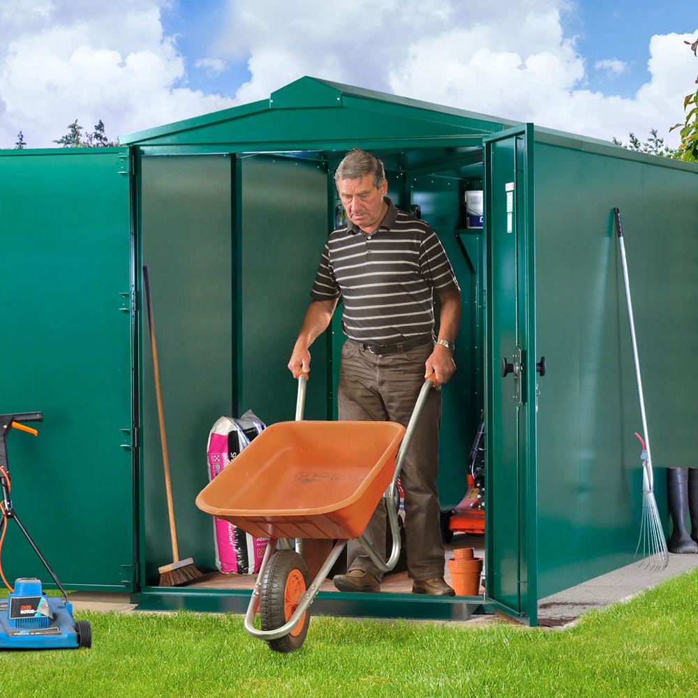 Asgard Centurion 5 x 14ft Double Door Cream High Security Apex Garden Shed Image 2