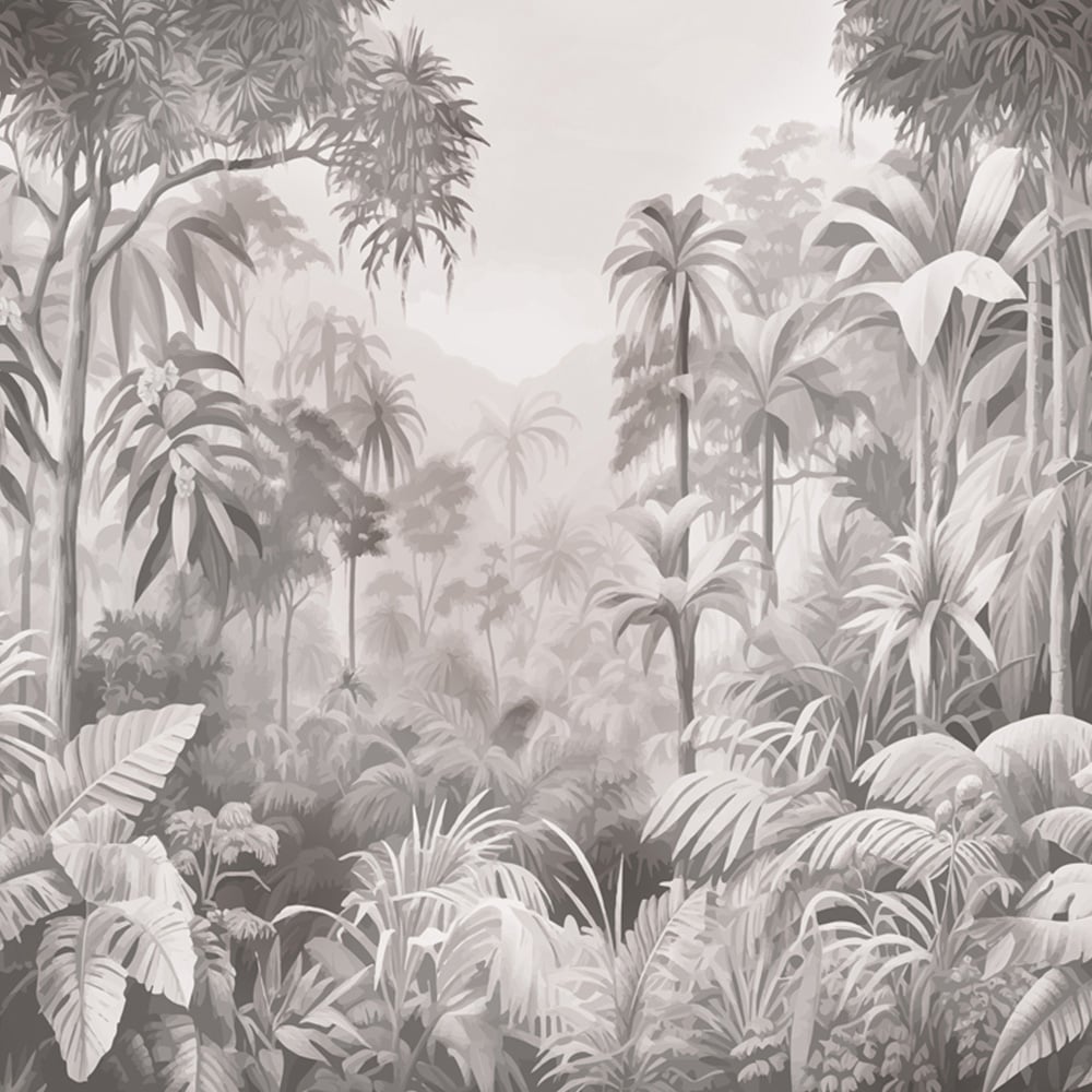 Origin Murals Jungle Trees Black Wall Mural Image 2
