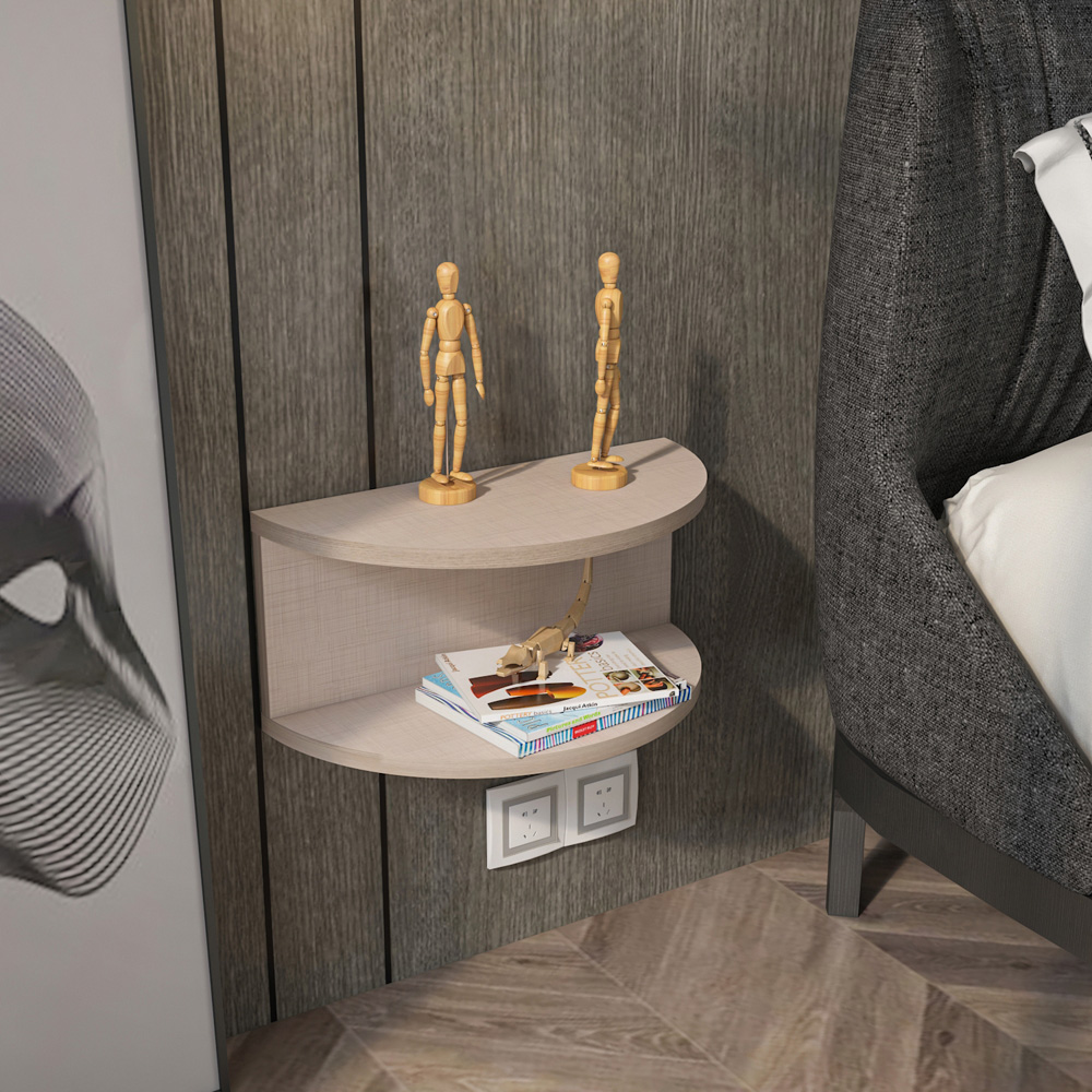 Decorotika Bella Single Shelf Cottonbeige Floating Bedside Table Image 4