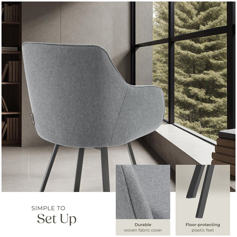 tectake Alicon Set of 6 Anthracite Dining Chair Image 8