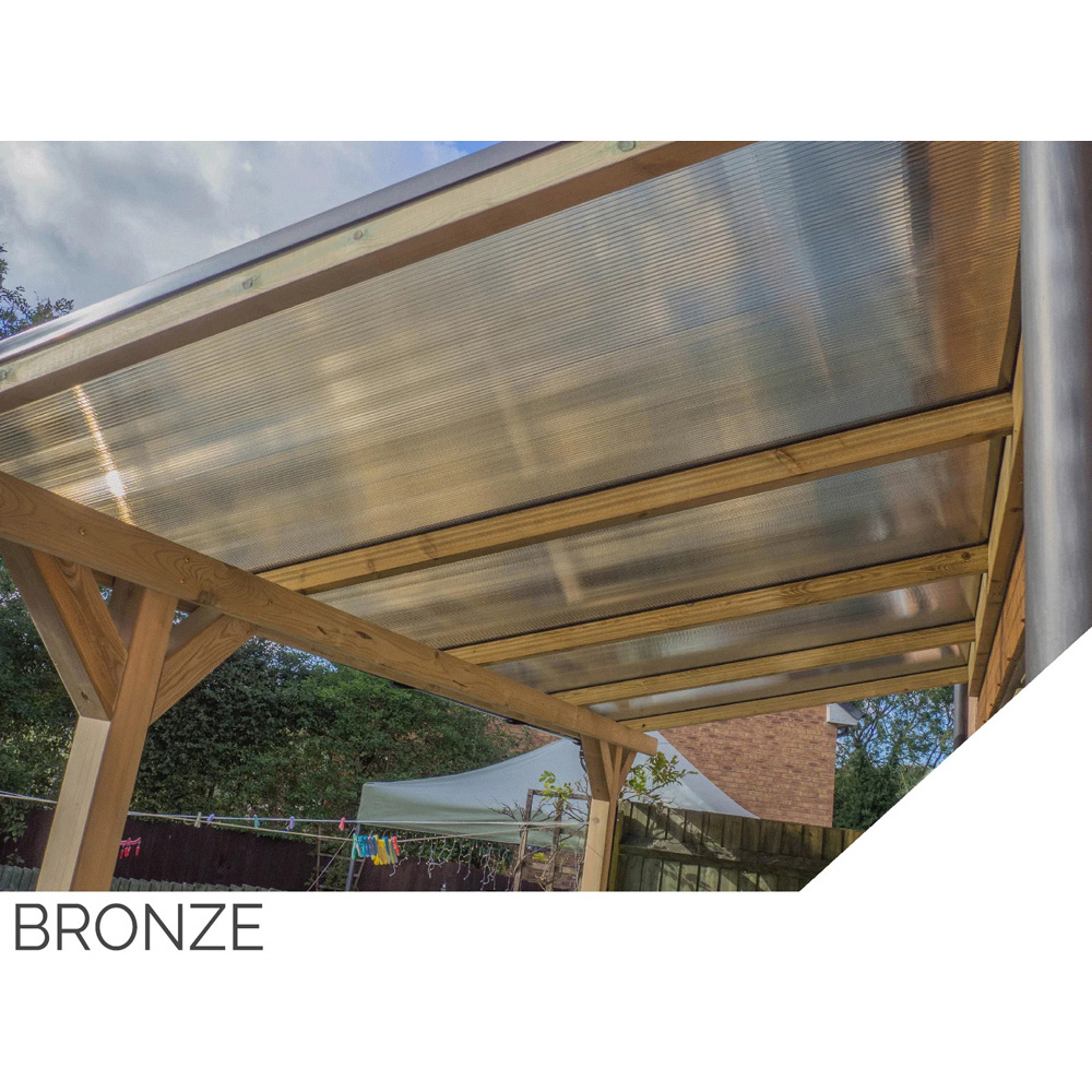 TG Crafters TGlaze 16mm AntiFog Bronze UV Protected Polycarbonate Roofing Sheet 1050 x 3500mm Image 2
