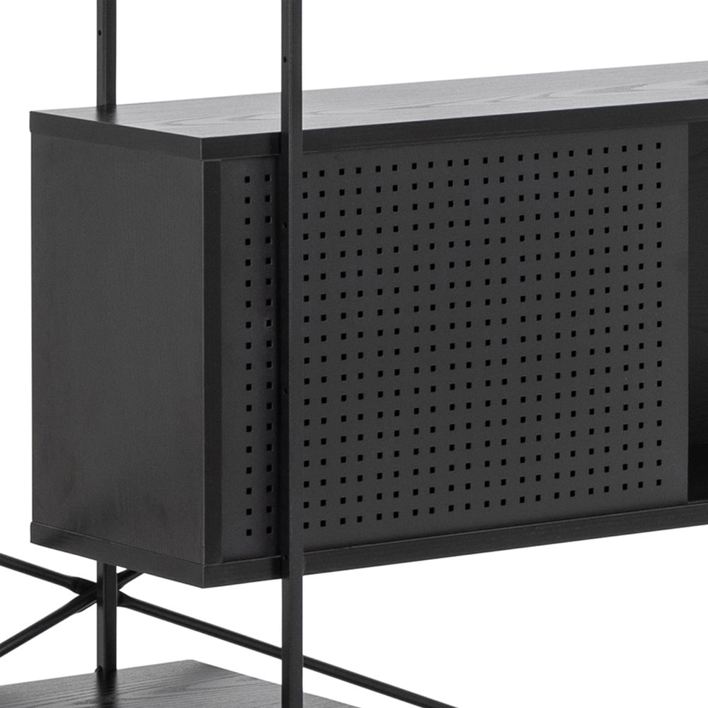 Florence Angus Single Door 5 Shelf Black Bookcase Image 5