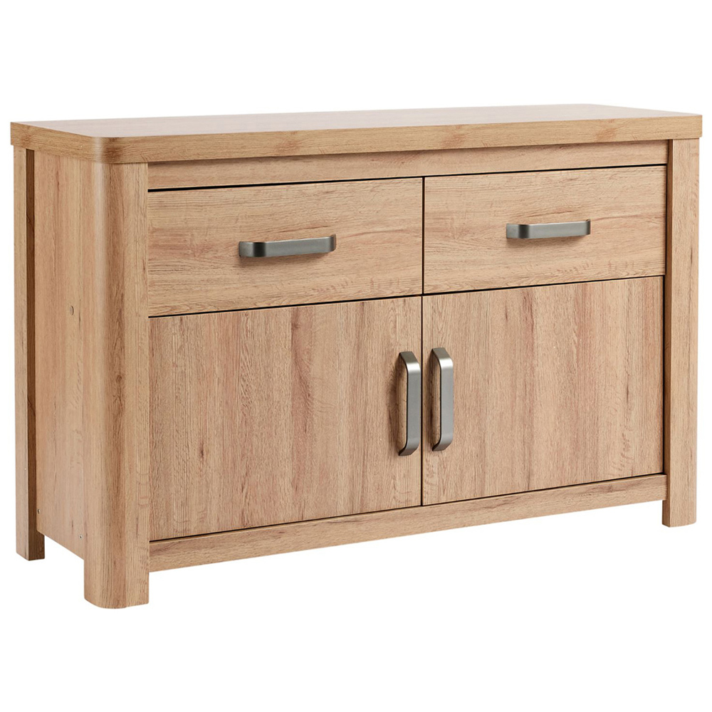 Home Source 2 Door 2 Drawer Oak Effect Sideboard Image 2