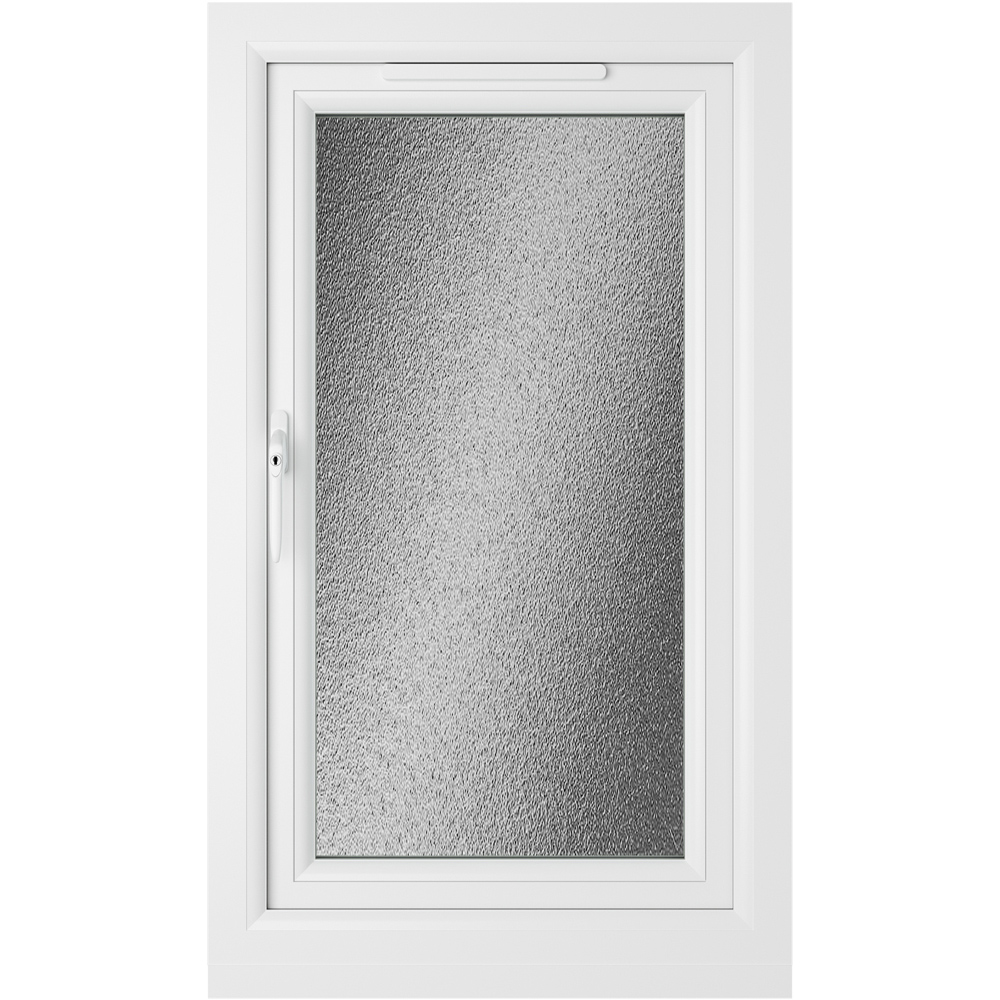 Crystal uPVC Double Glazed Window Left Hand Side Hung Grey White Obscure Glass 610x1040mm Image 2