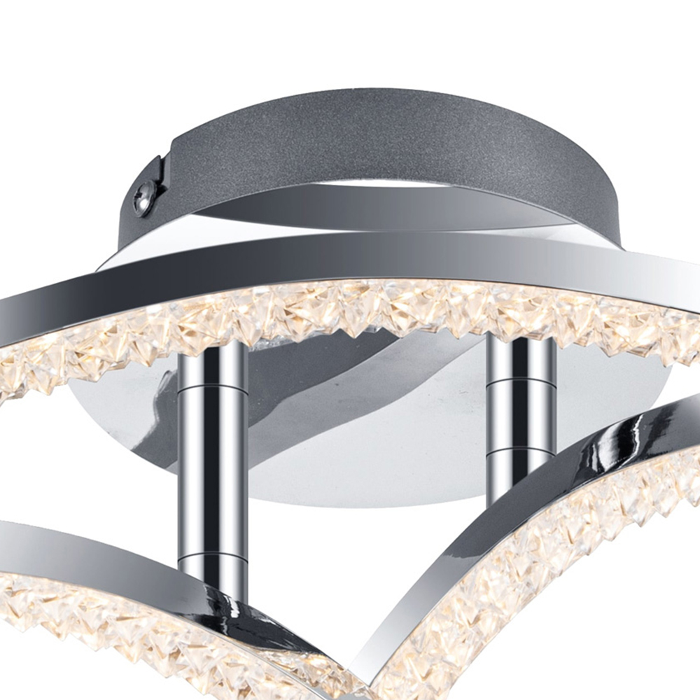 Cosylyte Kenworth 3 Light Chrome Wavy Beaded LED Ceiling Light Image 5