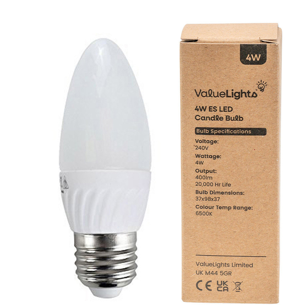 ValueLights 4 Pack E27 4W LED Candle Light Bulbs Image 3