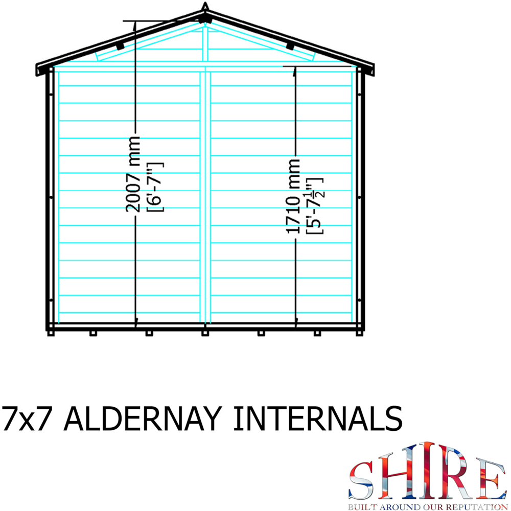 Shire Alderney 7 x 7ft Double Door Dip Treated Shiplap Shed Image 8