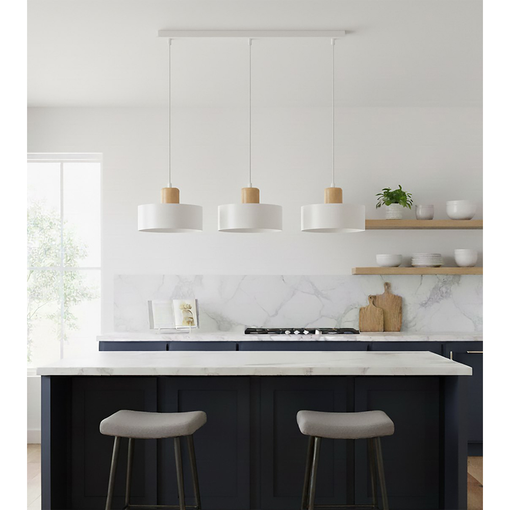 Emibig Torin 3 Light White Pendant Lamp Image 4