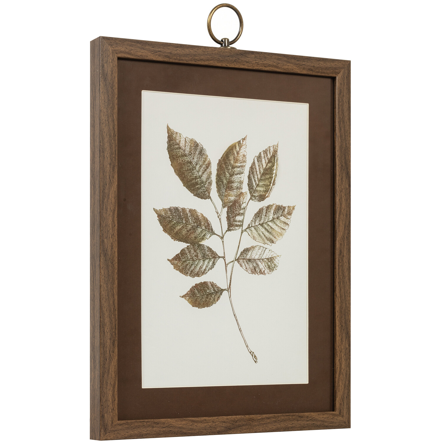 Fallen Leaf Dark Wood Framed Glass Art Image 3
