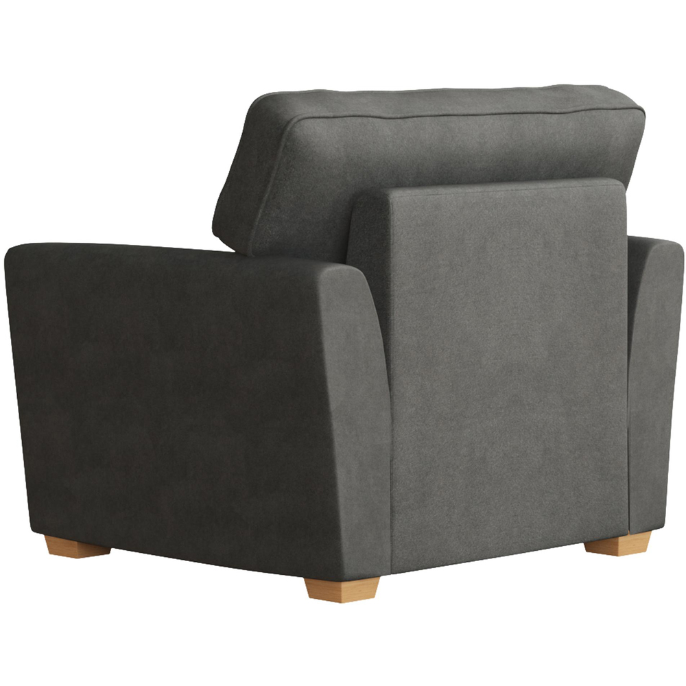 Wendleberry Steel Plush Velvet Fixed Back Armchair Image 4