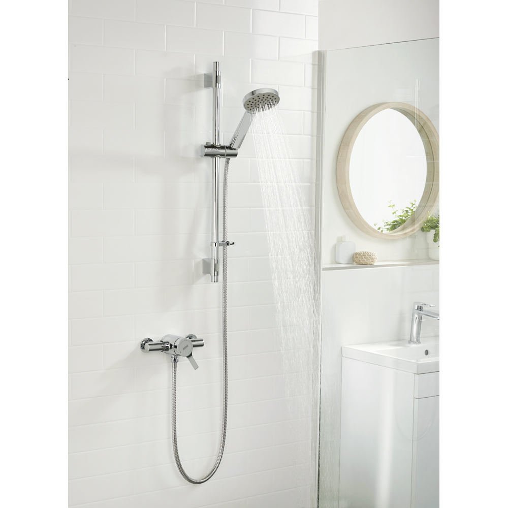 Bristan Onza Chrome Thermostatic Exposed Shower Valve with Single-Function Handset Image 6