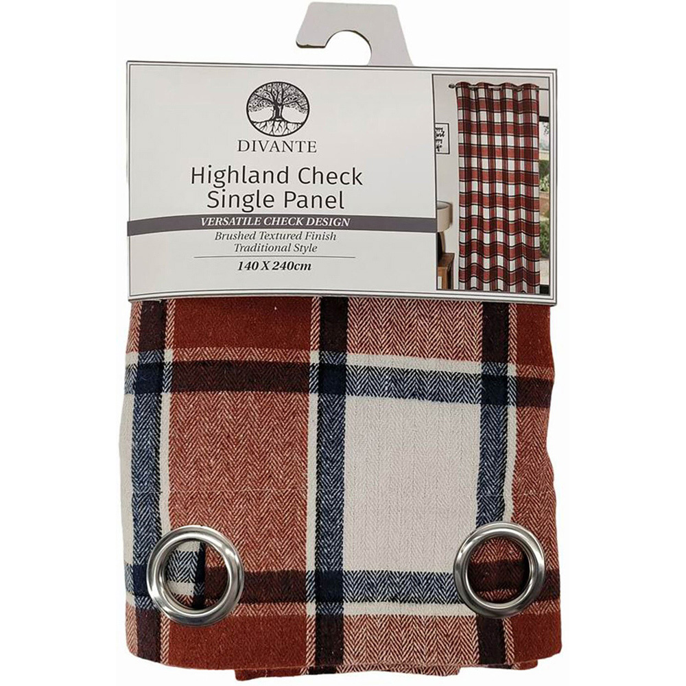 Highland Check Single Panel - Rust Image 2