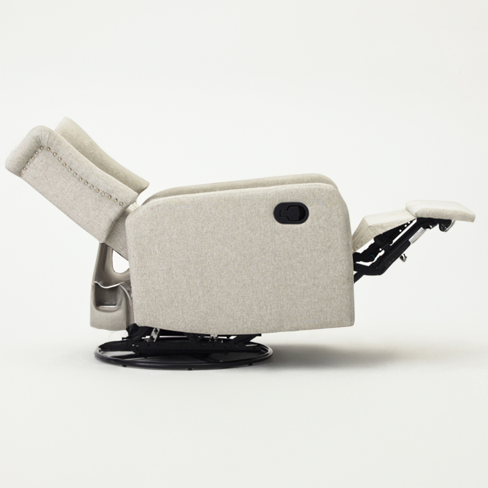 Home Detail Charles Grey Swivel Manual Recliner Chair Image 4