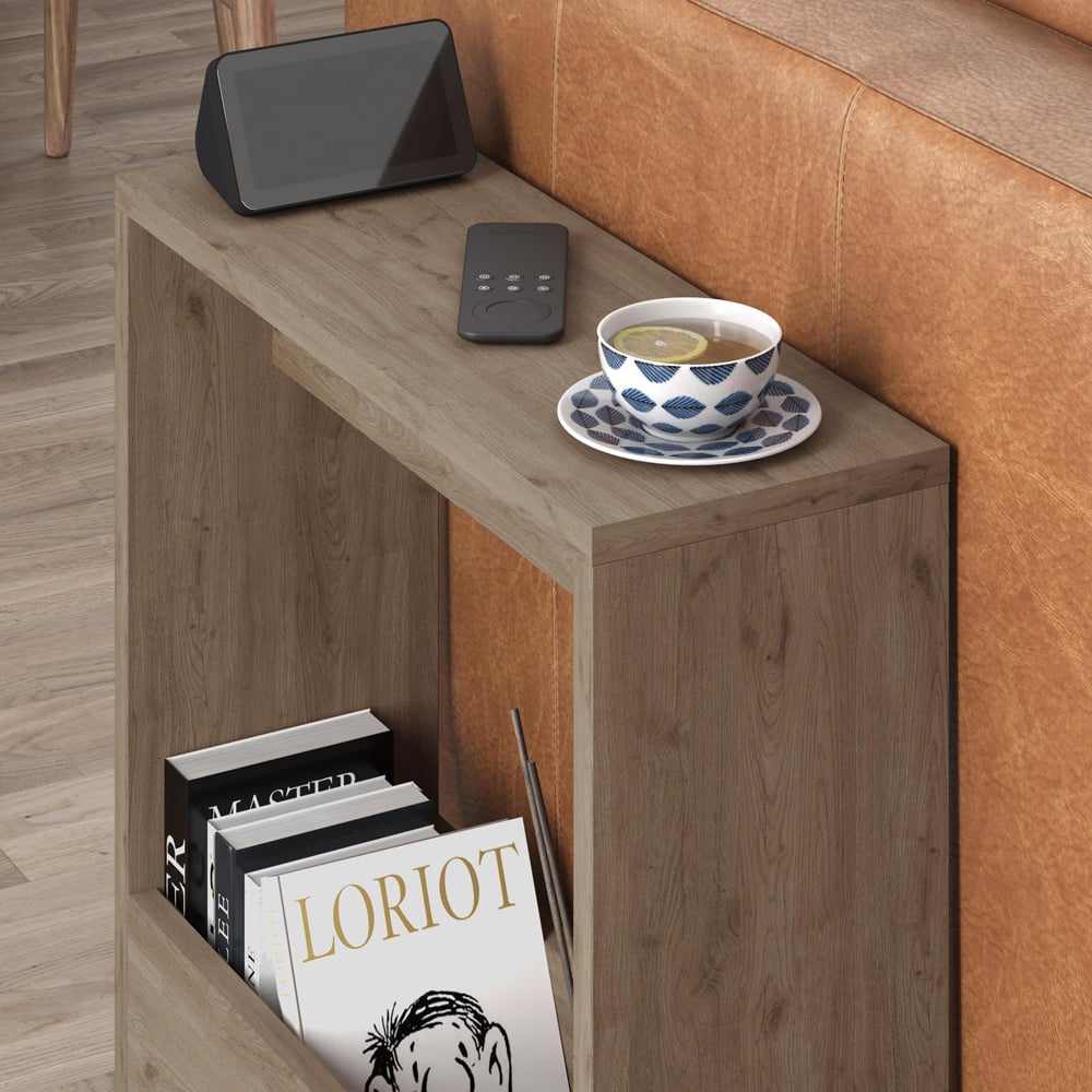 Decortie Simpi Oak Effect Side Table with Open Storage Shelf Image 3