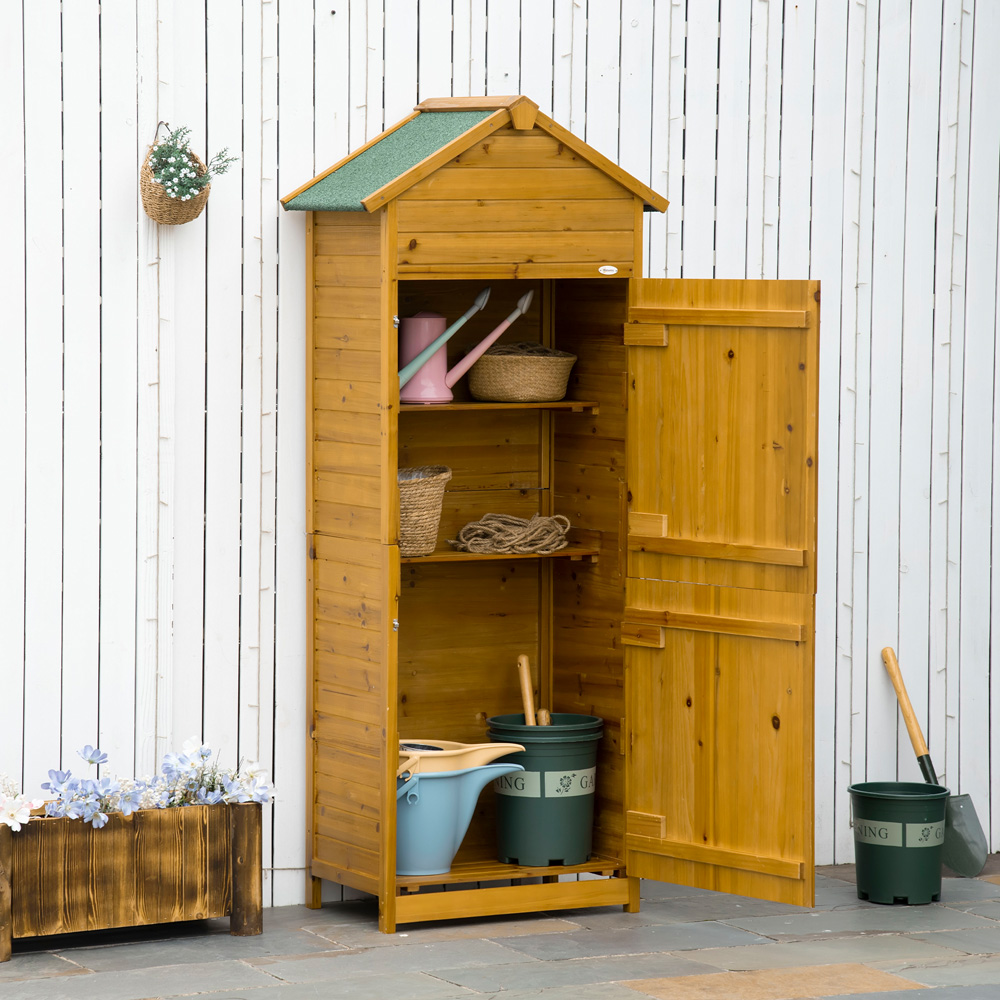 Outsunny 2.6 x 1.6ft Wooden Garden Shed Image 2