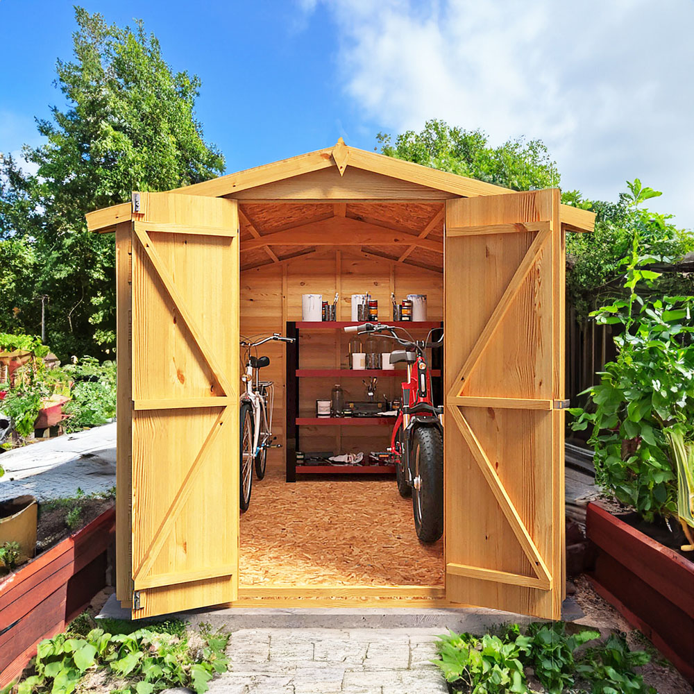 Shire 10 x 6ft Double Door Dip Treated Overlap Apex Shed Image 4