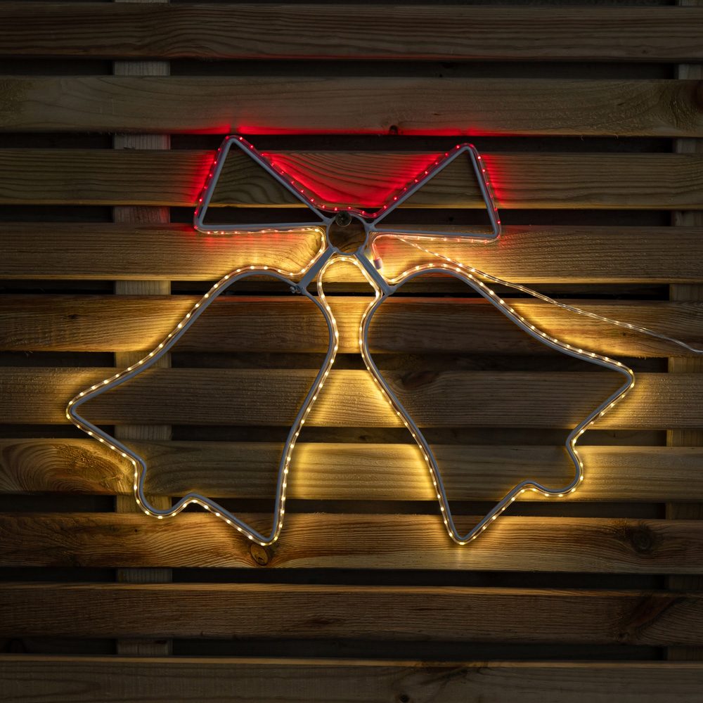 Samuel Alexander 196 LED Hanging Double Bell Silhouette Christmas Decoration 43 x 32cm Image 3
