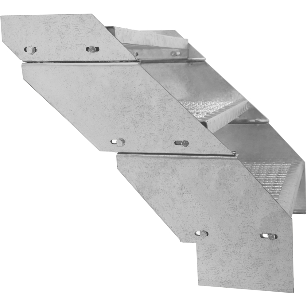 Monstershop Additional Wide Galvanised Steel Steps 600mm Image 2