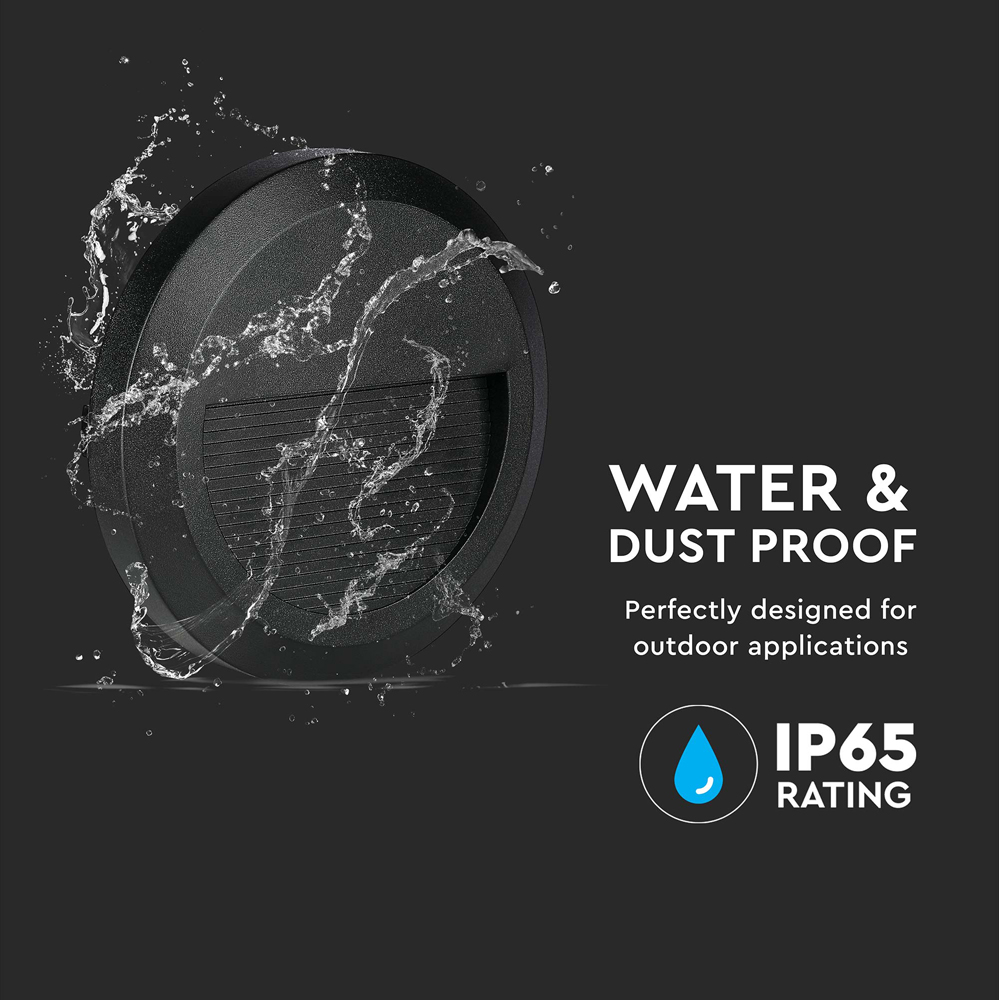 V-TAC 4 Pack 2W Black Round Cool White LED Step Light Image 8