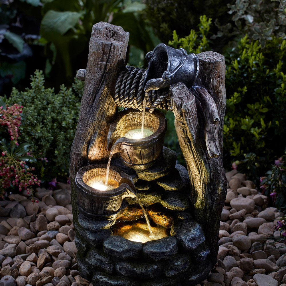 Garden Gear Double Bucket Wishing Well Water Feature Image 4